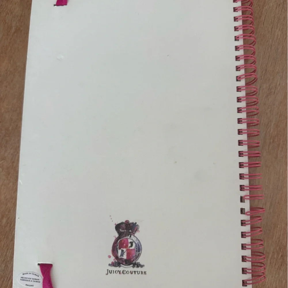 Juicy Couture Spiral Notebook Lined Pages with Pink Spiral and Band Retro Y2K